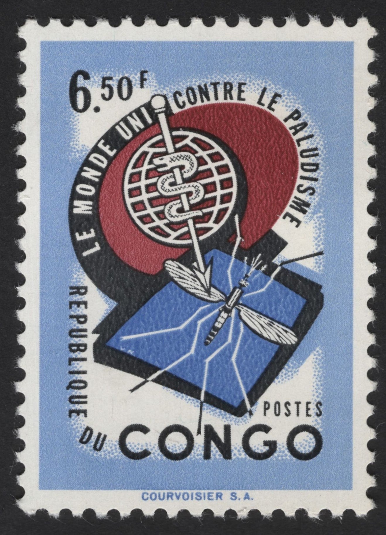SCG13887 - Republic of Congo 6.50F Anti-Malaria Campaign Stamp (WHO Issue)