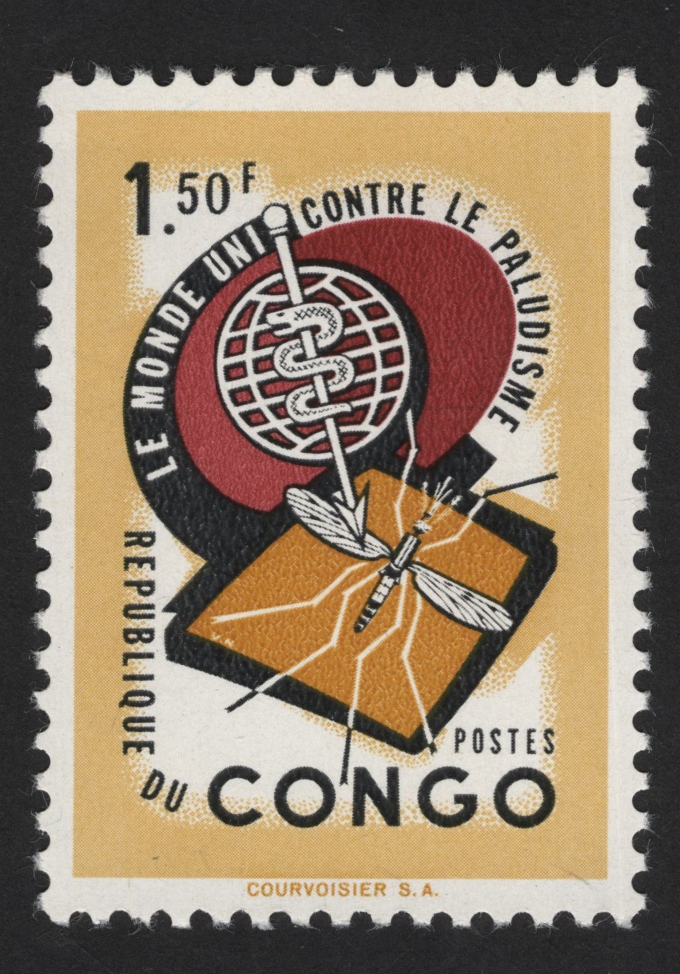 SCG13882 - Republic of Congo 1.50F Anti-Malaria Campaign Stamp