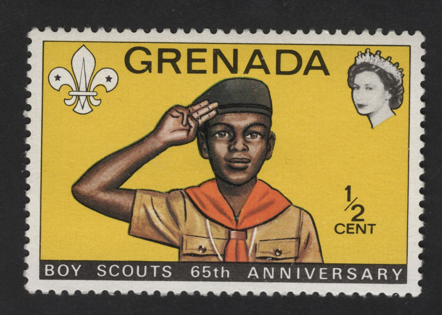 SCG13907 - Grenada ½ Cent Boy Scouts 65th Anniversary Stamp