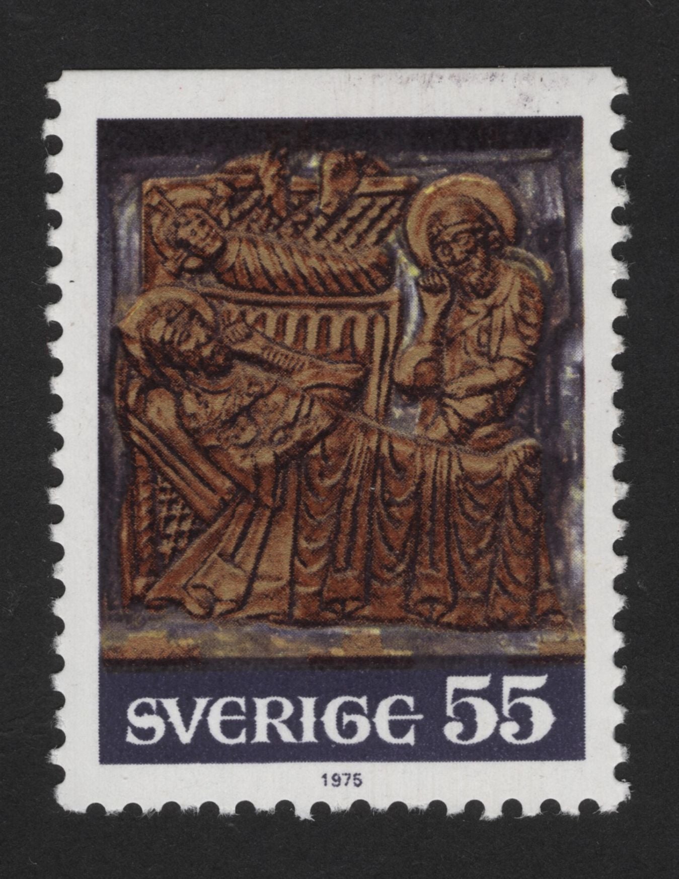 SCG13996 - Sweden 1975 Christmas – Nativity Relief Carving Stamp (55 Öre)