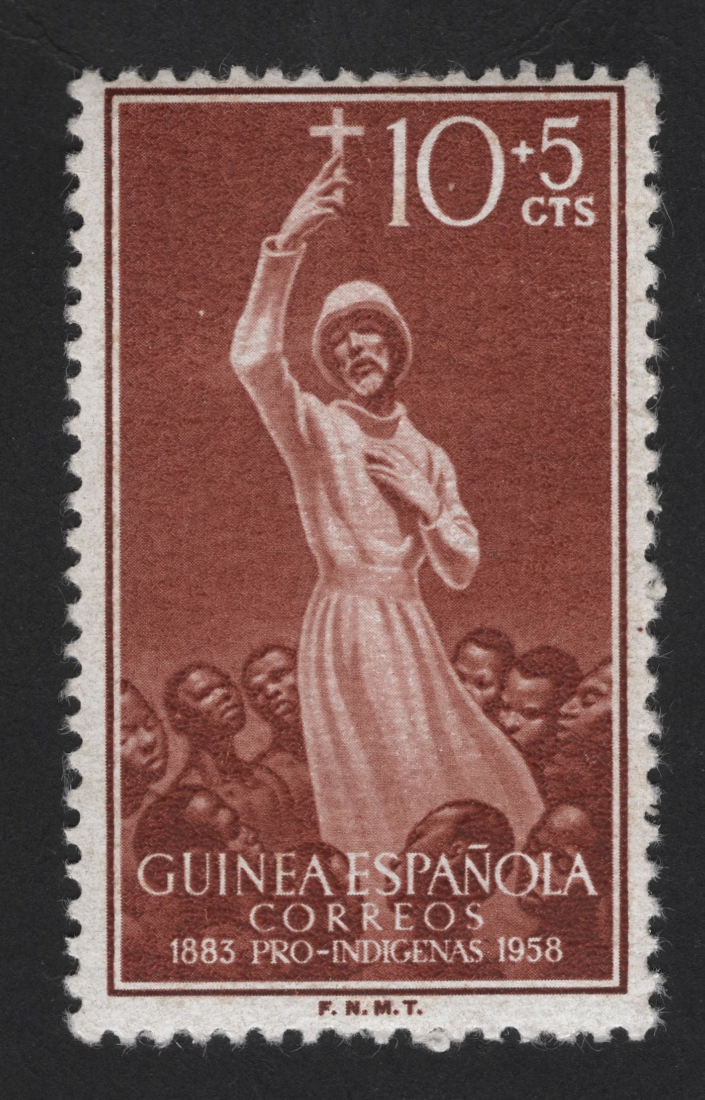SCG13994 - Spanish Guinea 1958 Pro-Indigenous Welfare Semi-Postal Stamp (10+5 Céntimos)