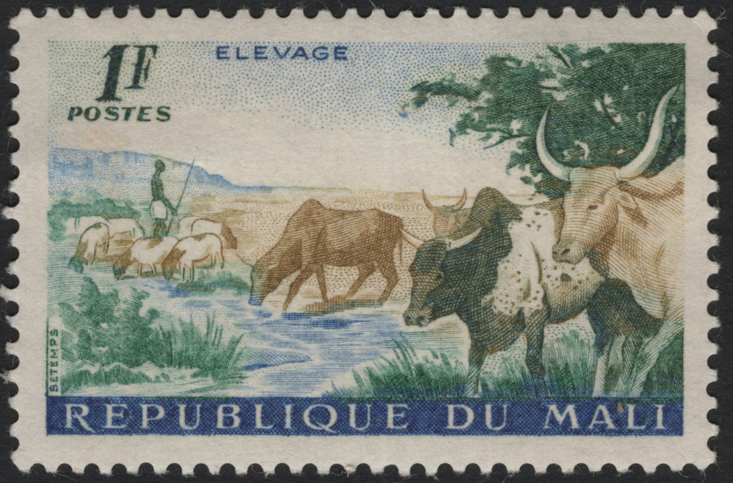 SCG7230 - Mali 1961 “Élevage” (Animal Husbandry) – 1 Franc