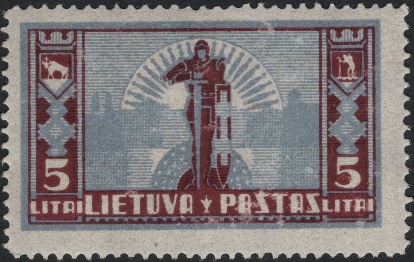 SCG7231 - Lithuania 1932 – Monument to Liberty Stamp (5 Litu)