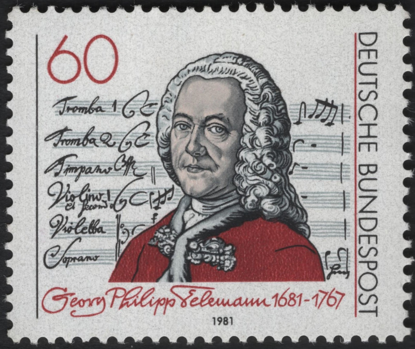 SCG7222 - Georg Philipp Telemann Commemorative Stamp – Germany 1981