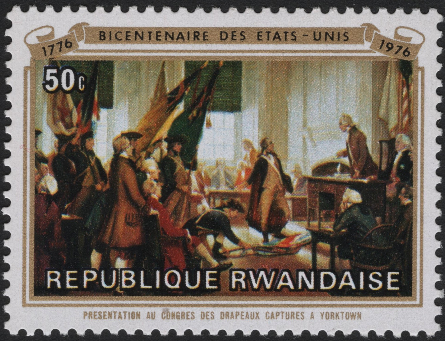 SCG7223 - Rwanda 1976 – United States Bicentennial Commemorative (50 Centimes)
