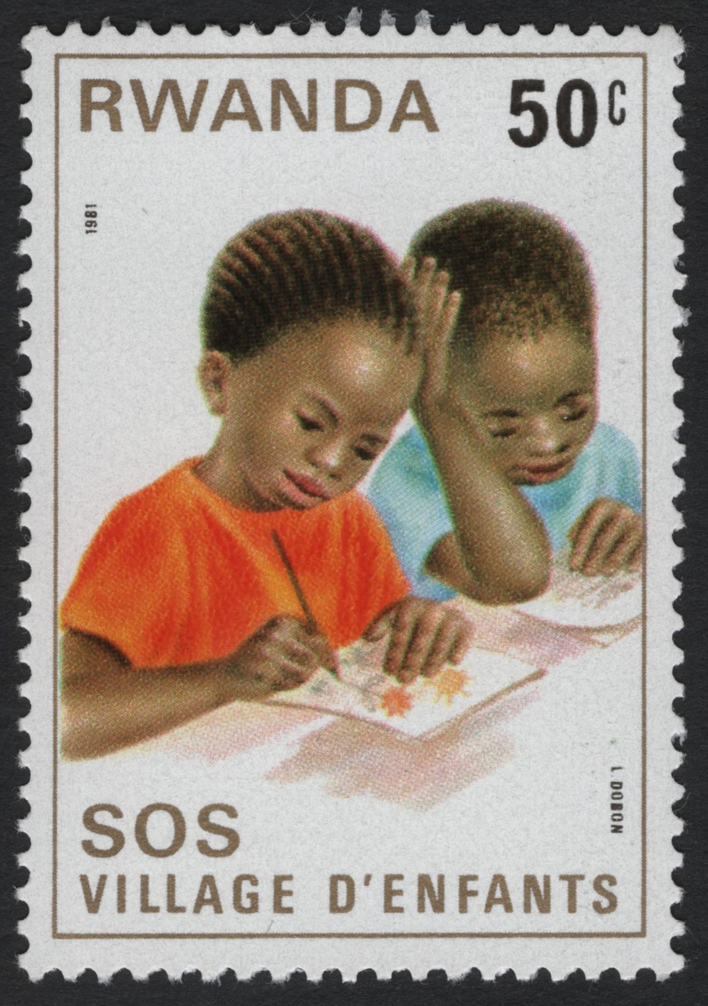 SCG7266 - Rwanda 1981 – SOS Children’s Village Issue (50 Centimes)