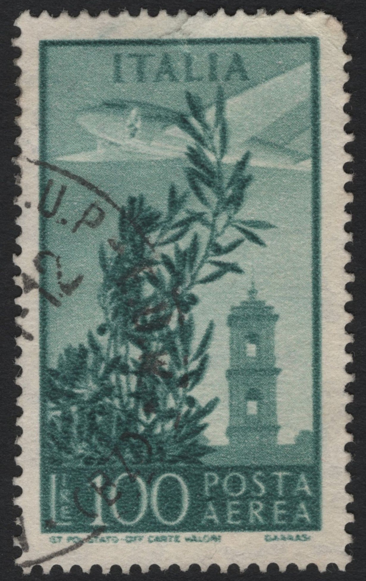 SCG7426 - Italy 1950 Airmail – “Olive Branch and Airship”
