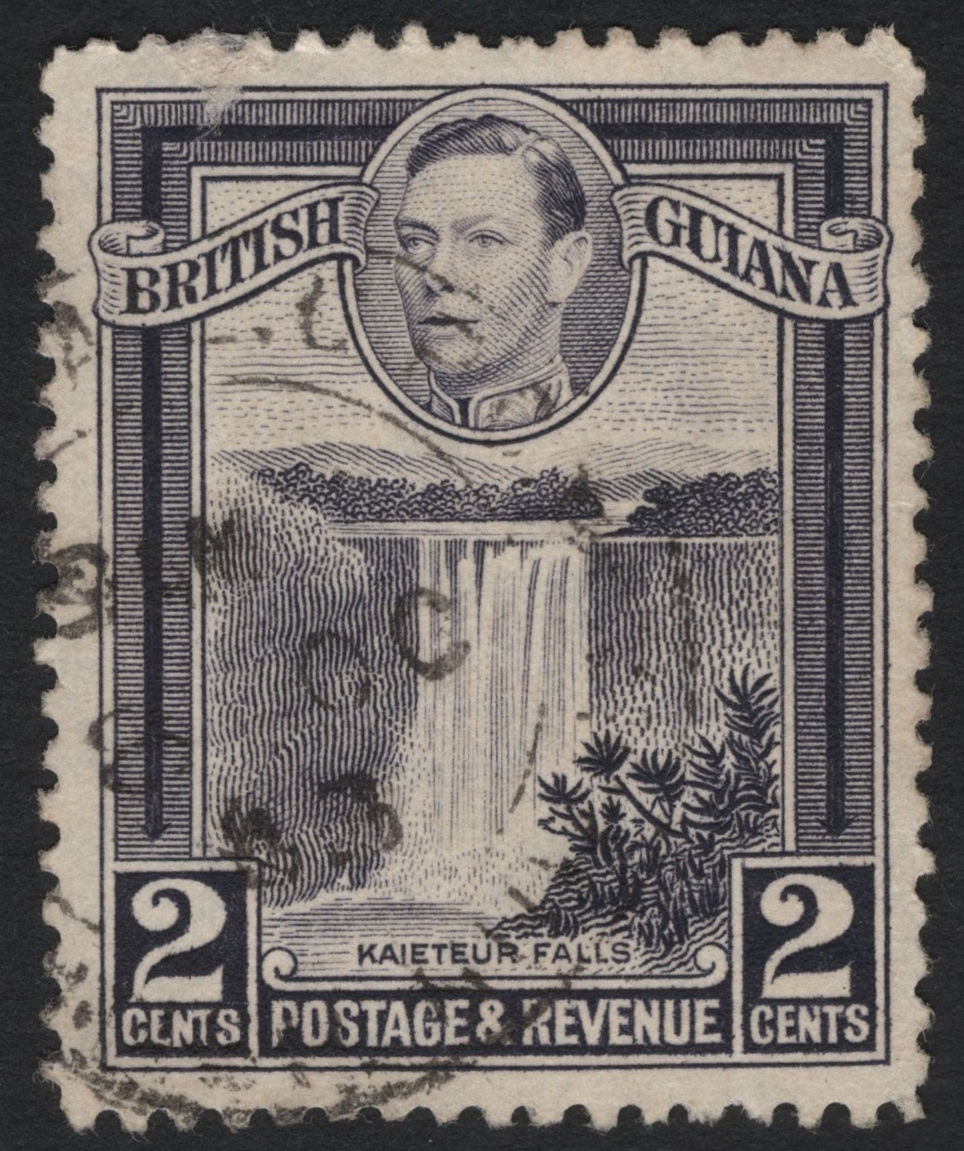 SCG7415 - British Guiana 2 Cents “Kaieteur Falls” (King George VI), ca. 1938–1950
