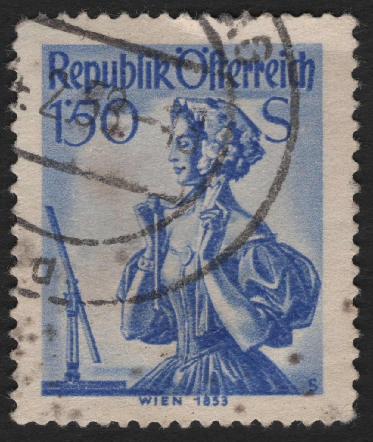 SCG7407 - Austria 1953 – Viennese Lady Portrait (1.50 Schilling)