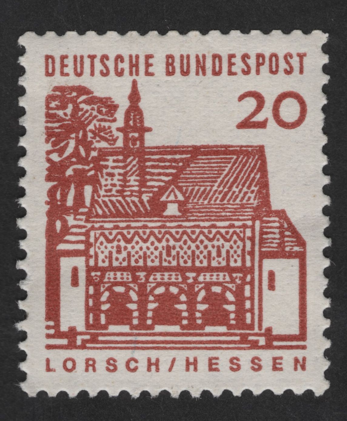 SCG12895 - Germany 20 Pfennig Lorsch Abbey, Hessen – Deutsche Bundespost Definitive