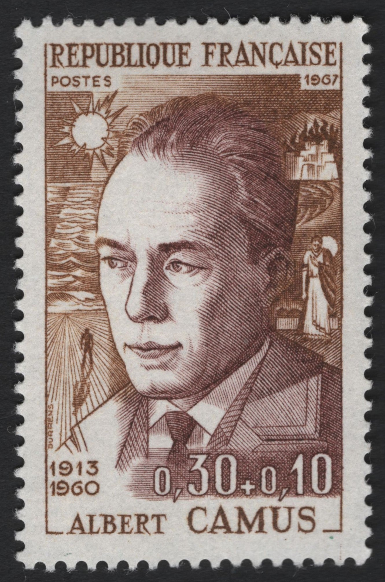 SCG6872 - France 1967 – Albert Camus (0.30 + 0.10 F)