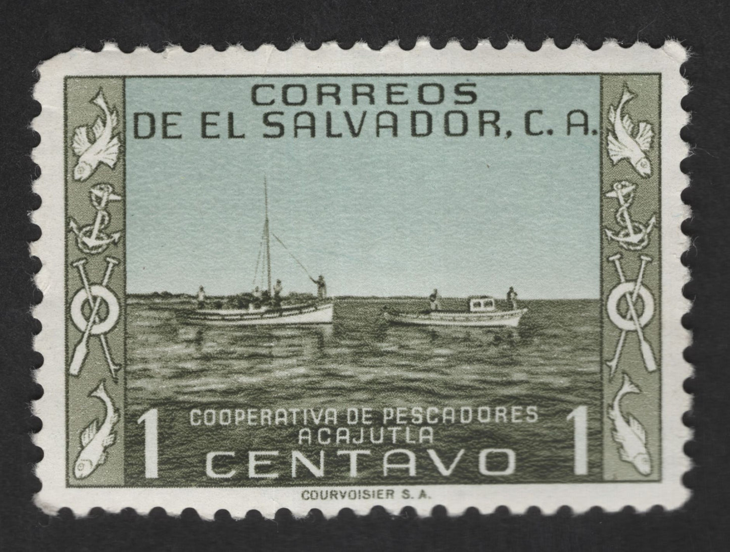 SCG12900 - El Salvador – 1 Centavo Fishermen’s Cooperative, Acajutla Stamp