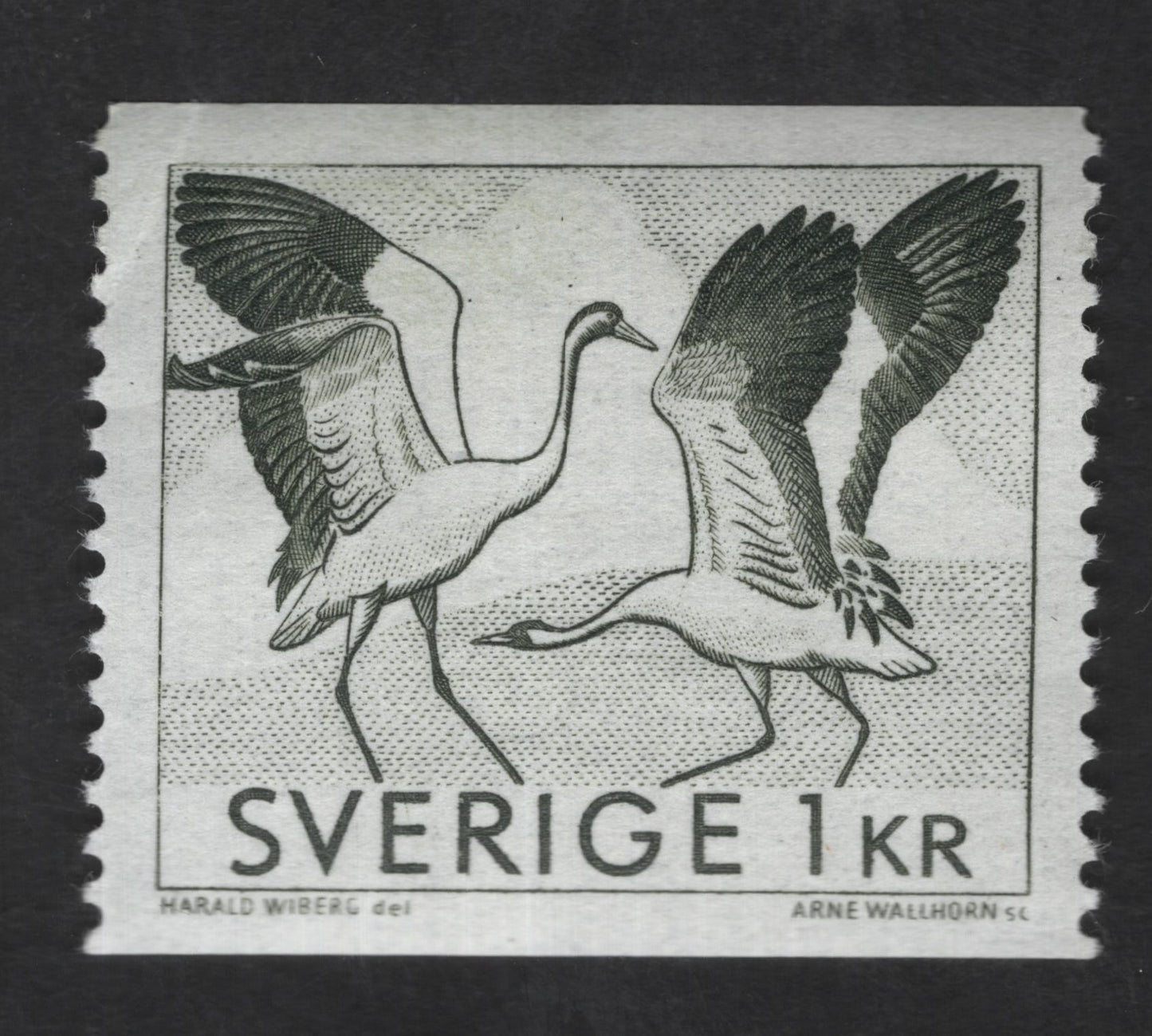 SCG12902 - Sweden 1 Kr Common Cranes Wildlife Stamp