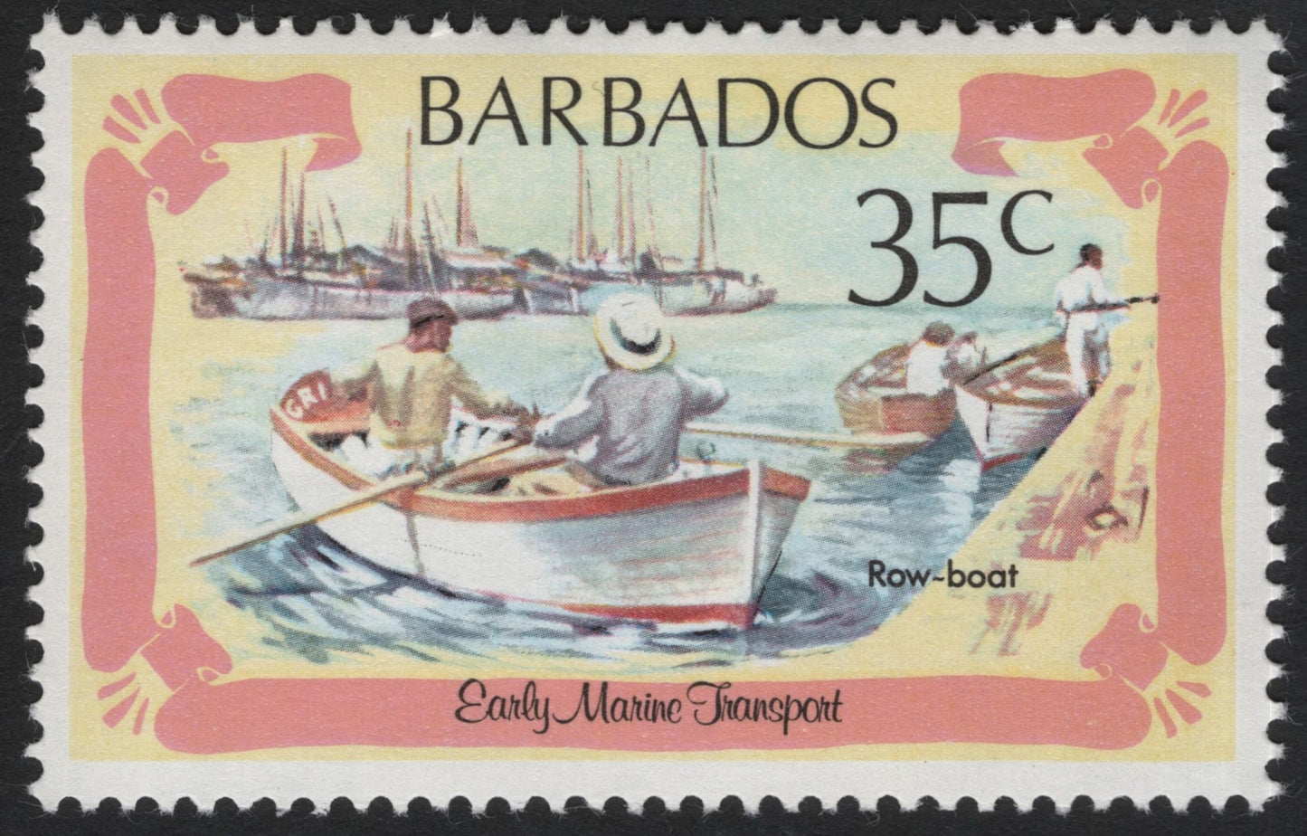SCG6418 - Barbados 35¢ “Row-boat” (Early Marine Transport)