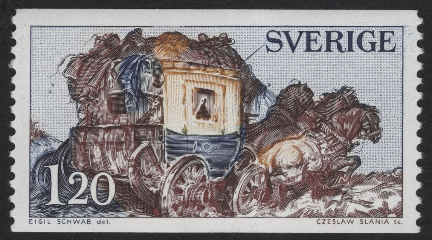 SCG6977 - Sweden 1.20 Kr "Mail Coach in Snowstorm" (1967)