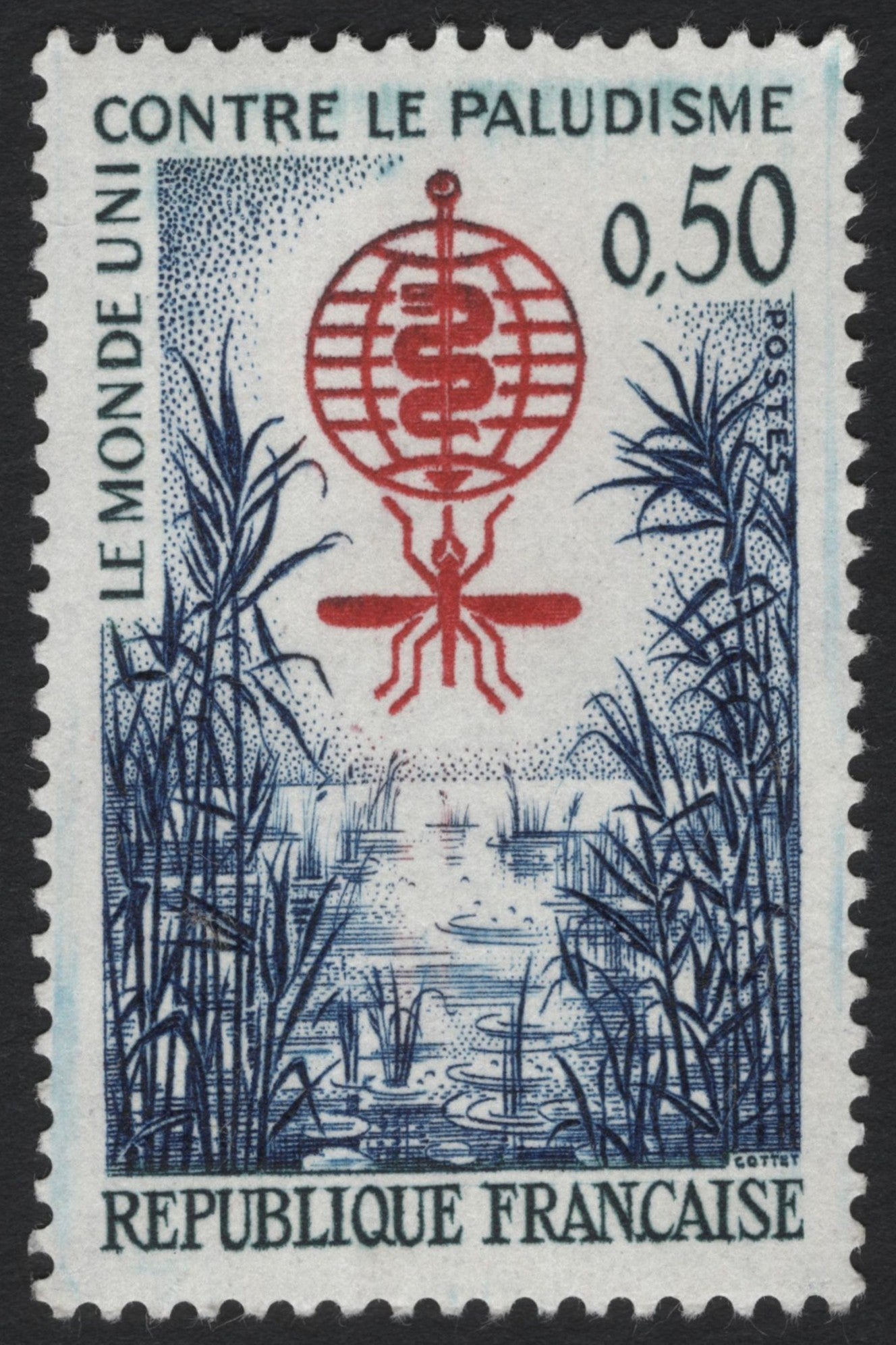 SCG6451 - France 1962 – Le Monde Uni Contre le Paludisme (World United Against Malaria)