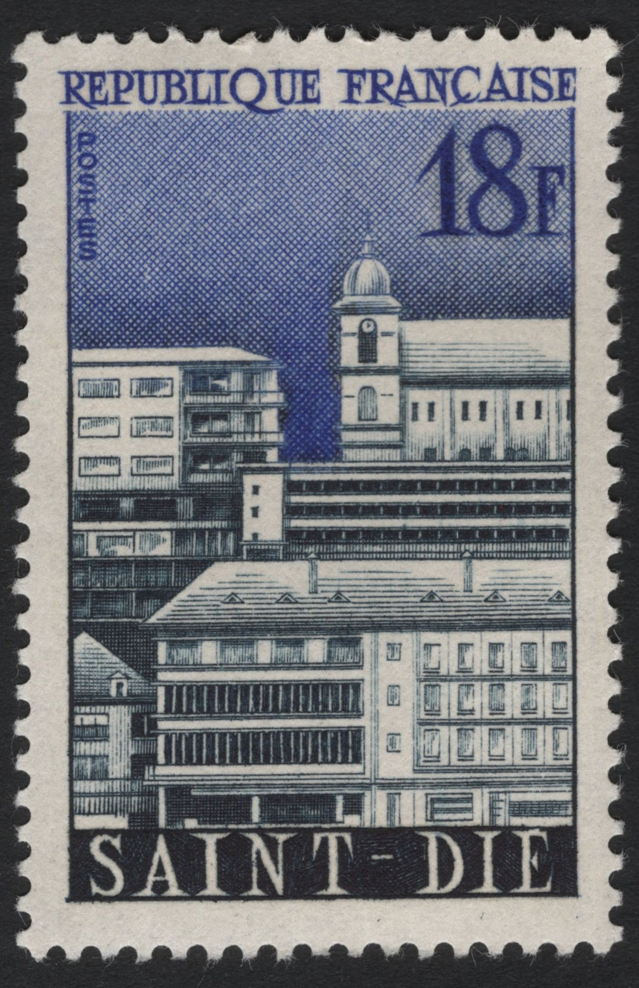 SCG6442 - France 1955 – Saint-Dié-des-Vosges Cityscape 18 Francs