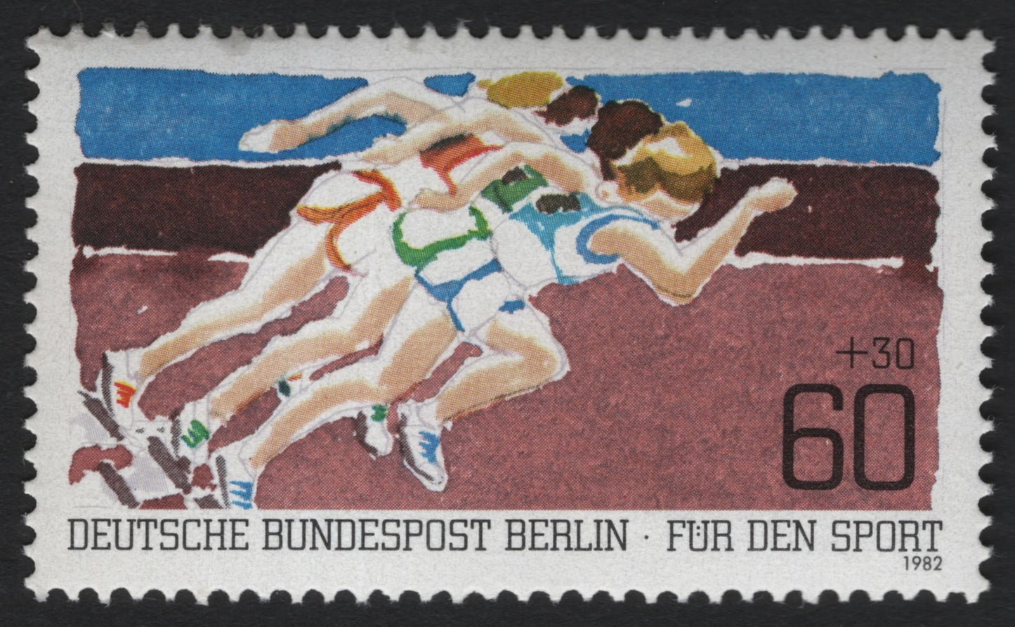 SCG10589 - Germany (Berlin) 1982 — “Für den Sport” 60+30 Pf Running Athletes Semi-Postal