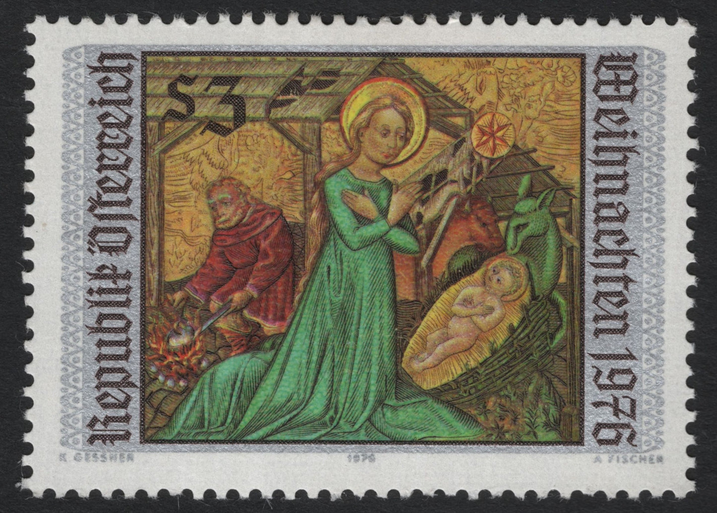 SCG10850 - Austria 1976 Christmas – Nativity Scene (₣3)