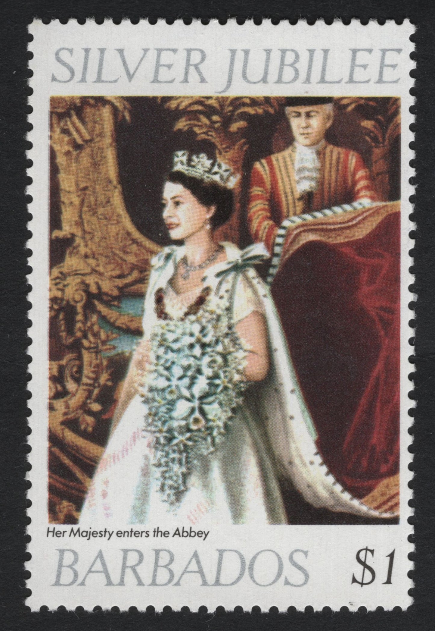 SCG6986 - Barbados $1 – Silver Jubilee of Queen Elizabeth II (1977)