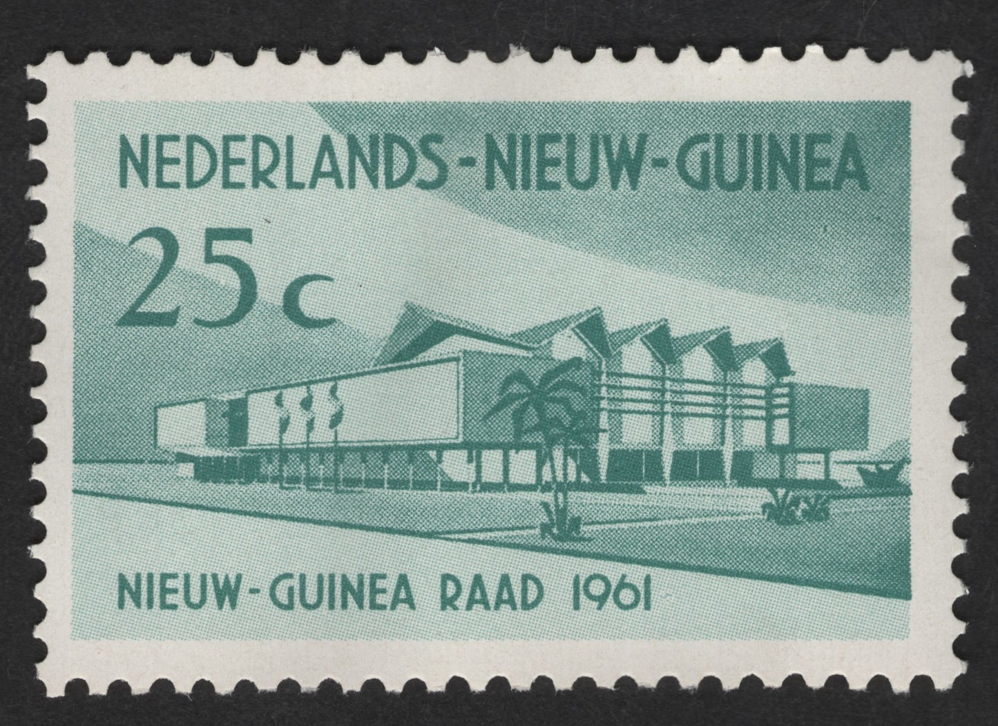 SCG12954 - Netherlands New Guinea 1961 – Nieuw-Guinea Raad Council Building (25c)