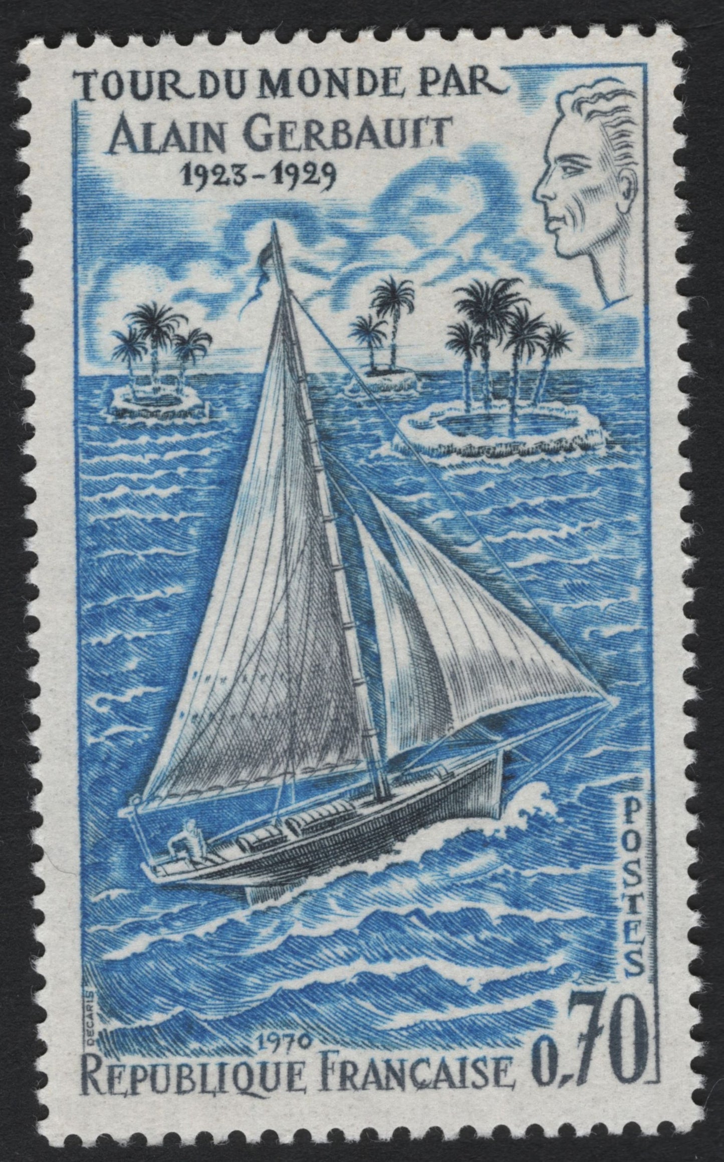 SCG7012 - France 1970, 0.70 Franc “Alain Gerbault World Voyage”