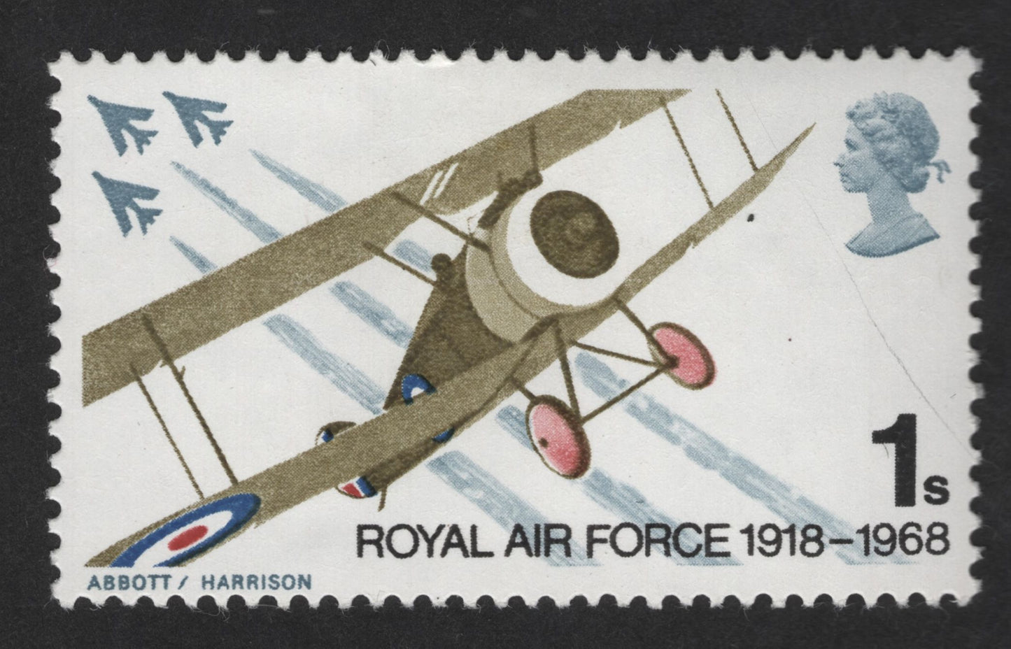 SCG12960 - Great Britain 1968 – Royal Air Force 50th Anniversary (Sopwith Camel) 1s Stamp