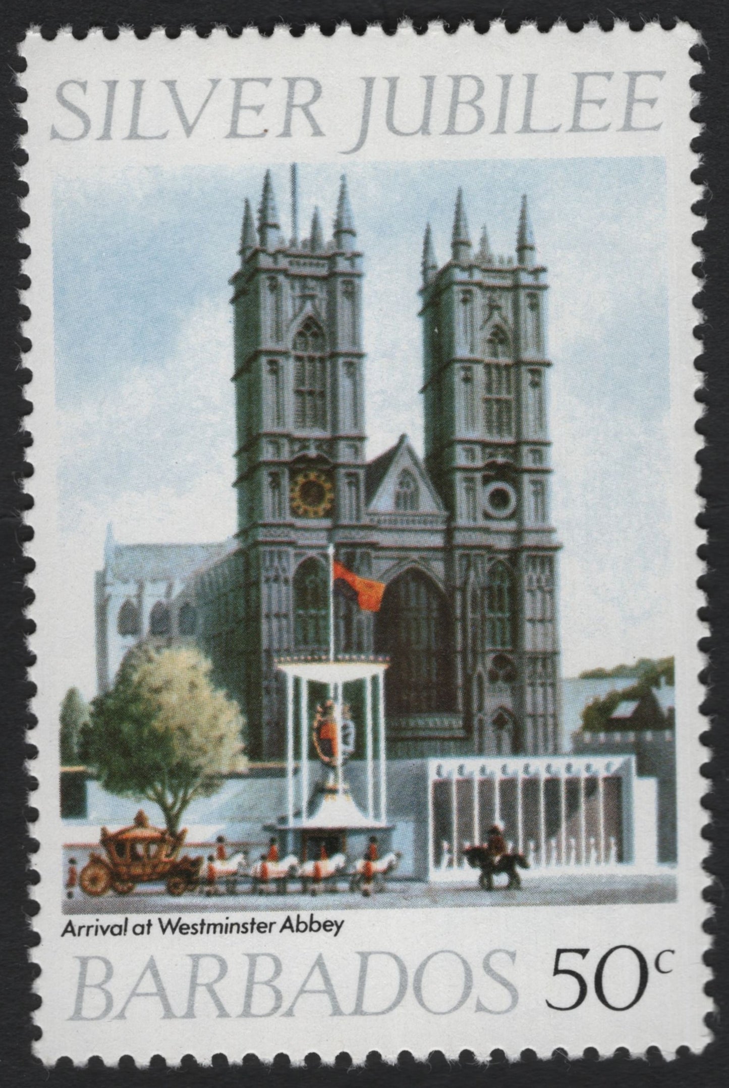 SCG7015 - Barbados 1977 “Silver Jubilee: Arrival at Westminster Abbey” (50¢)