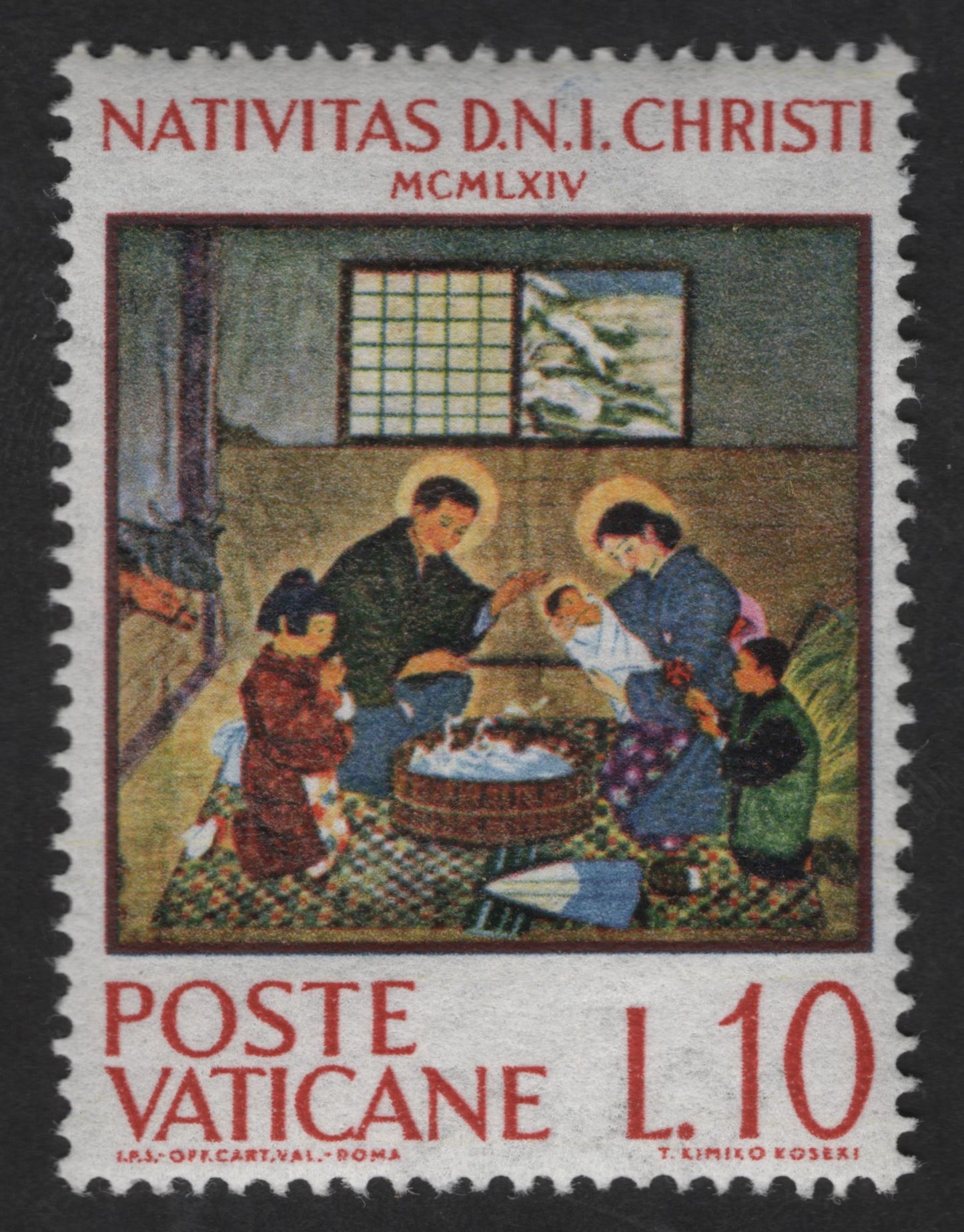 SCG12969 - Vatican City 1964 – Nativity of Christ Christmas Issue (10 Lire)