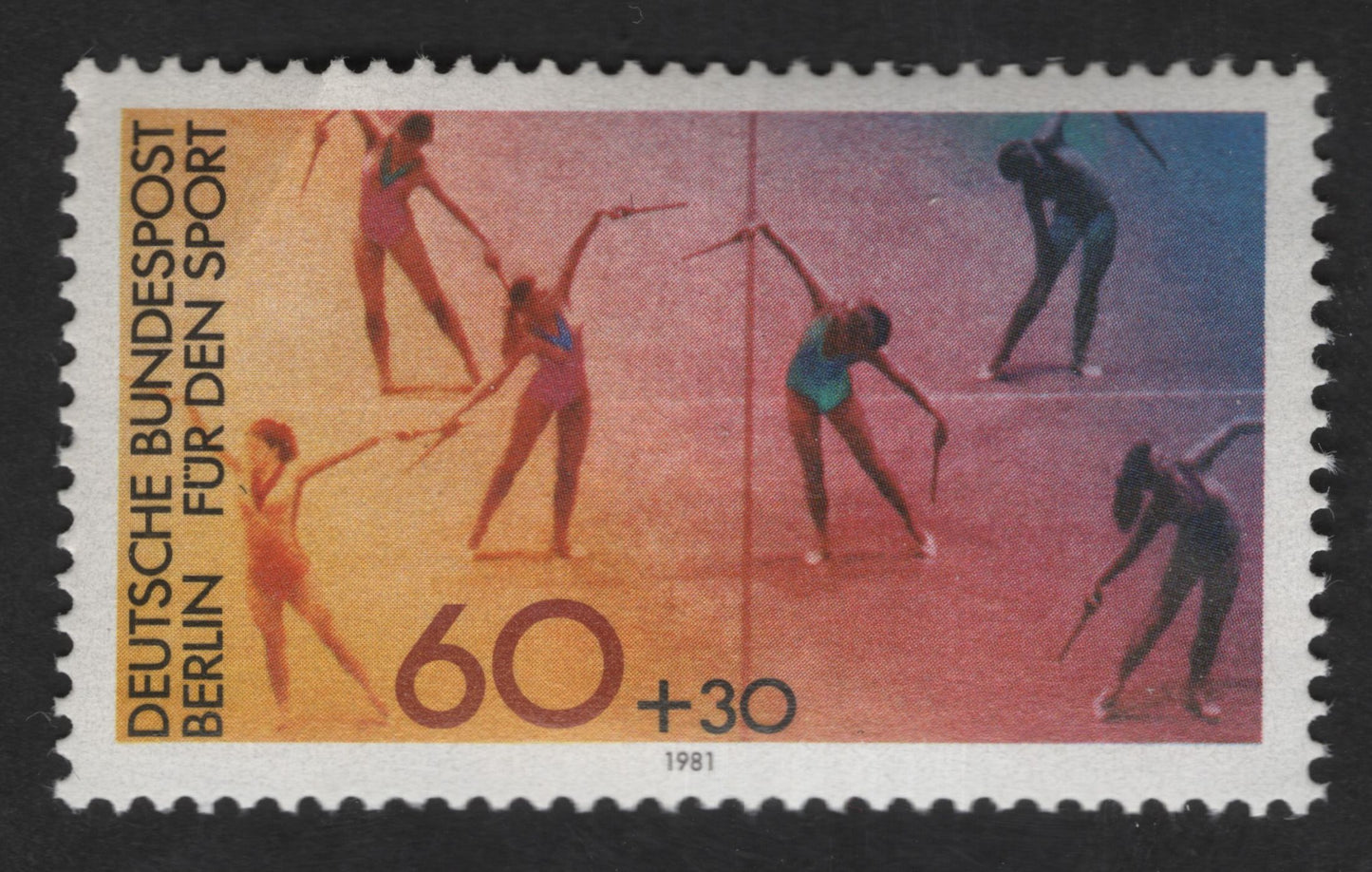 SCG12974 - Germany (Berlin) 1981 – Rhythmic Gymnastics Sports Aid Semi-Postal Stamp (60+30 Pfennig)