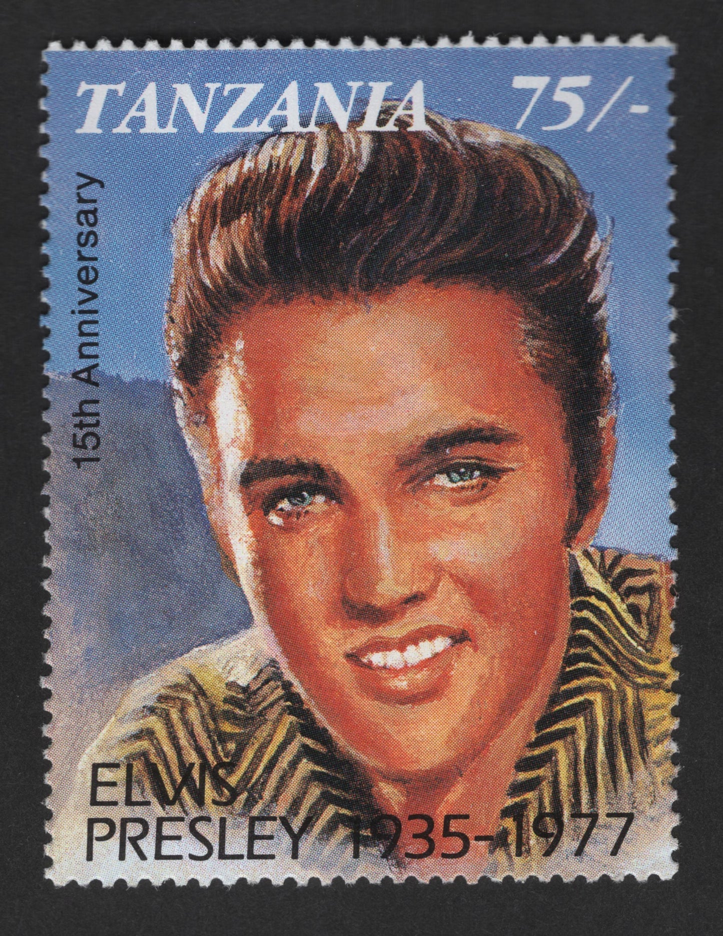 SCG13307 - Tanzania 75/- Elvis Presley – 15th Death Anniversary Commemorative Stamp
