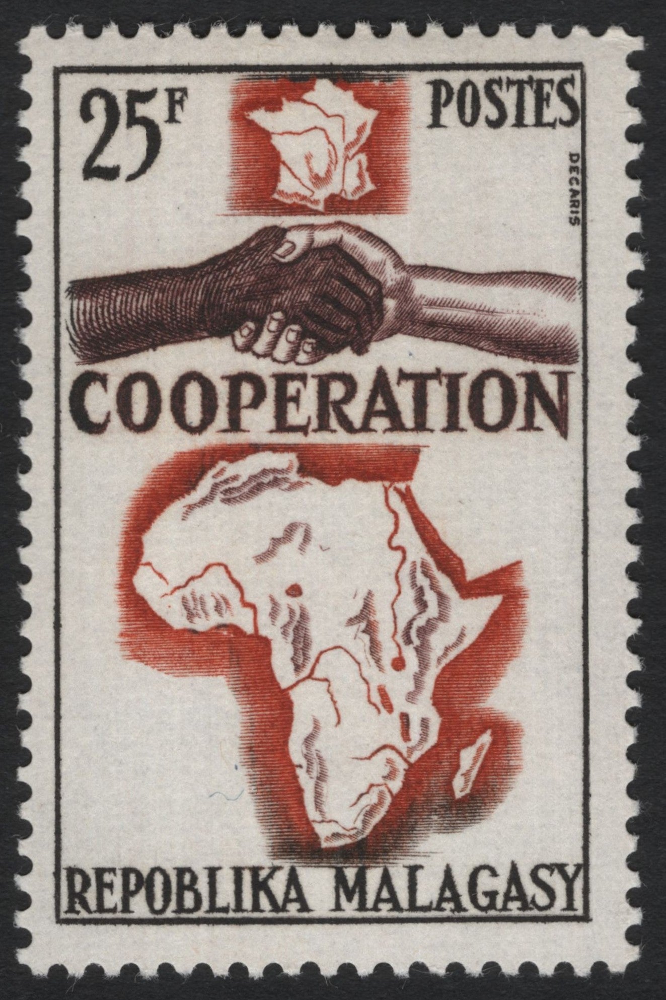 SCG7148 - Madagascar 1961 “Cooperation” Issue (25 Francs)