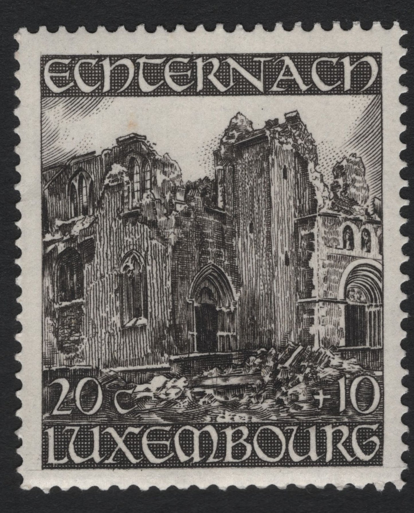SCG6506 - Luxembourg 1945 – Echternach Abbey (War Damage Semi-Postal)