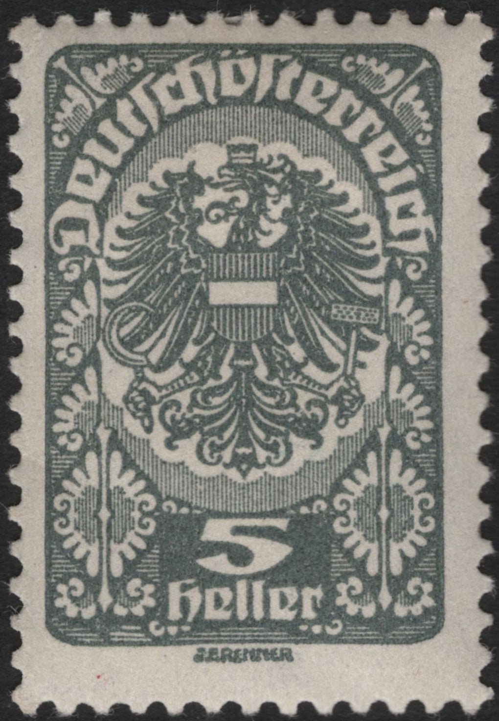 SCG10901 - 🇦🇹 Austria 1919 – 5 Heller Coat of Arms (Deutschösterreich) – MNH/VF
