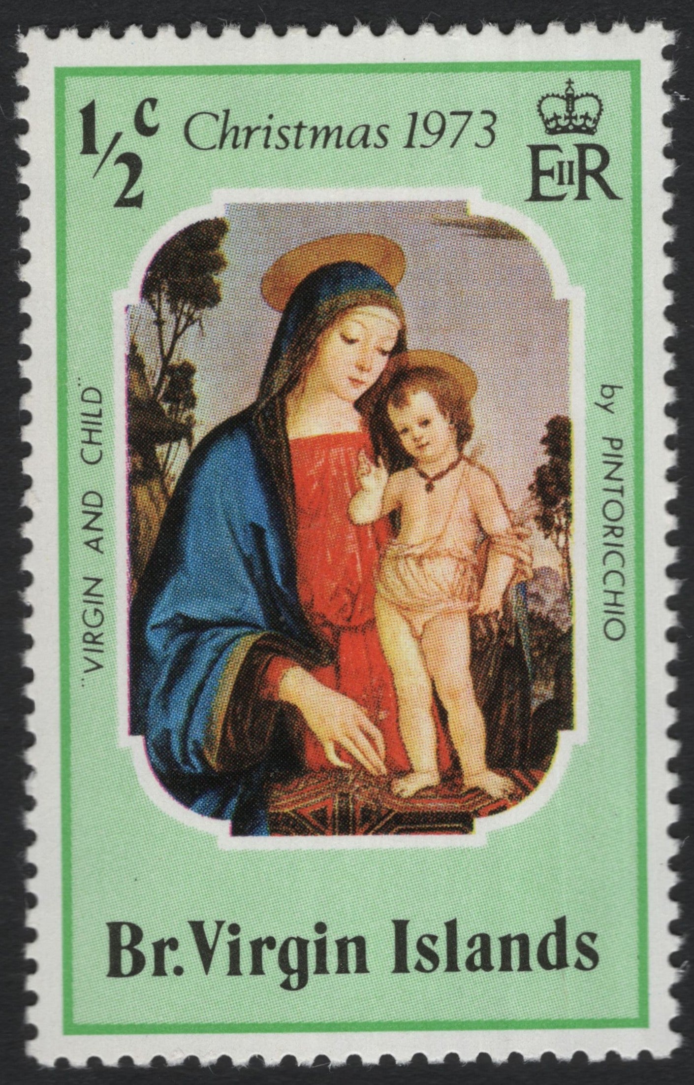 SCG9976 - British Virgin Islands 1973 Christmas – ½¢ “Virgin and Child” (Pintoricchio)