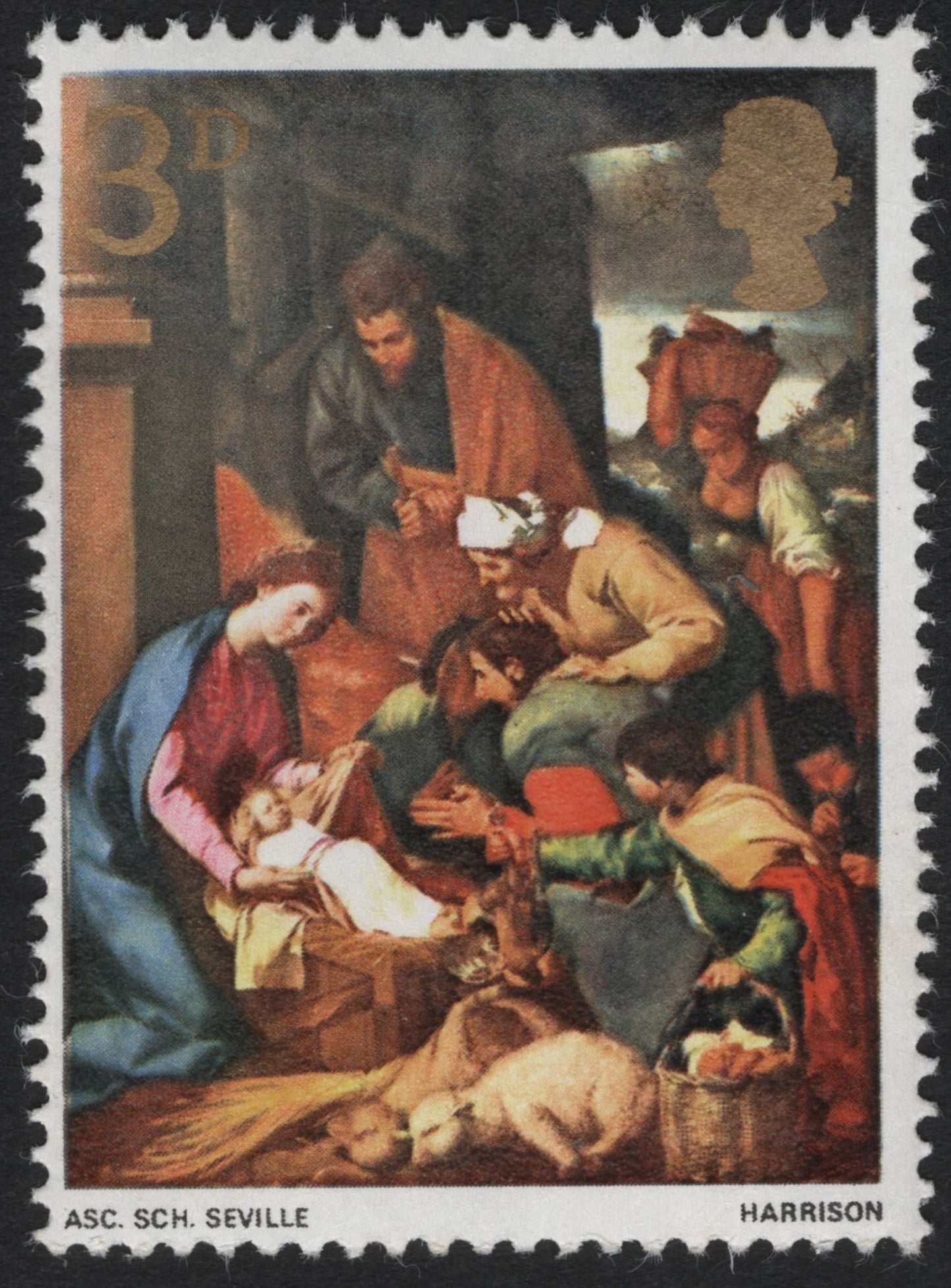 SCG9961 - UK 1967 Christmas 3d – Adoration of the Shepherds (Seville School)