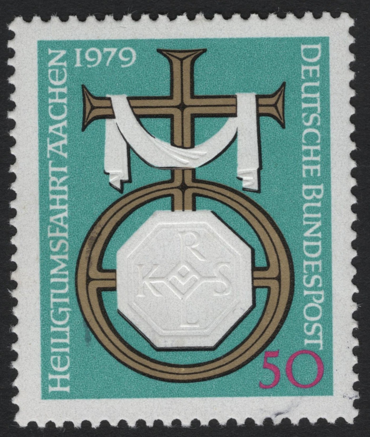 SCG9990 - Germany 1979 – Aachen Pilgrimage “Heiltumsfahrt” Cross Emblem – 50 Pf