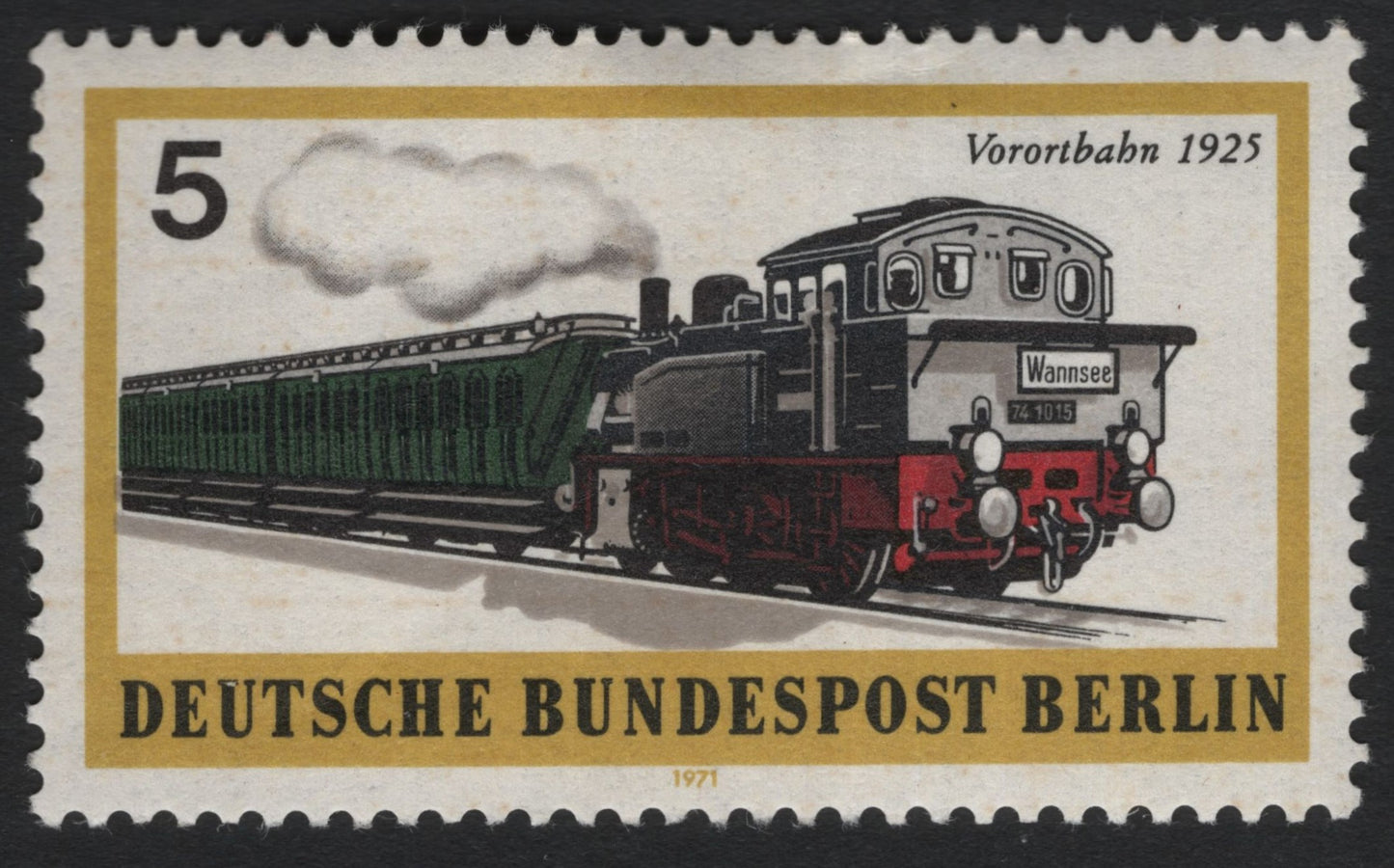 SCG10017 - Germany (Berlin) 1971 – “Vorortbahn 1925” Suburban Steam Train – 5 Pfennig