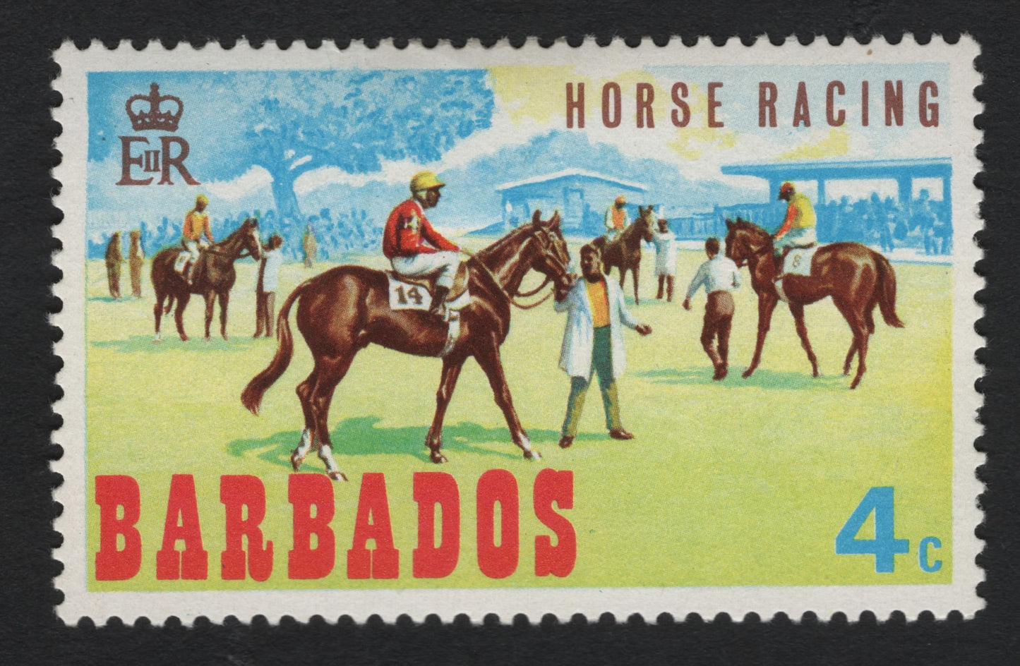 SCG9950 - Barbados 4c “Horse Racing” – Equestrian Sports Issue