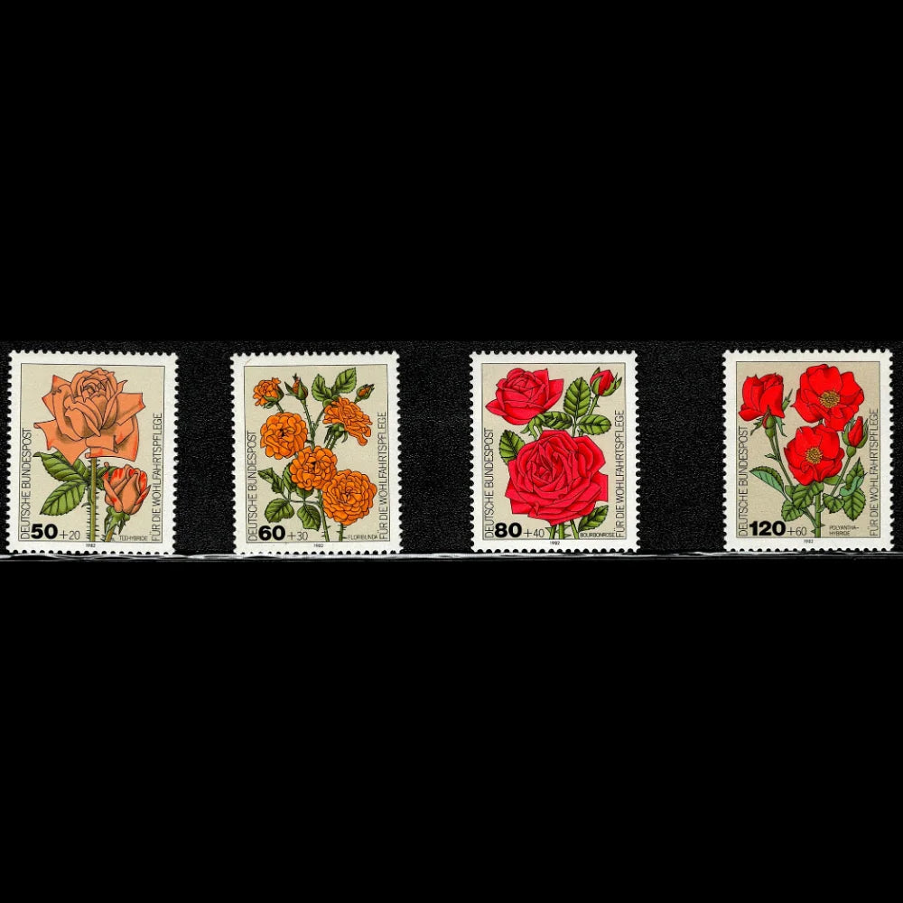 SCG105 Germany Rose Charity Stamp Set – Deutsche Bundespost Floral Series