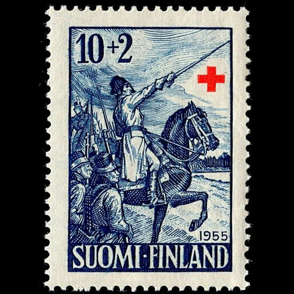 SCG113 Finland – Red Cross Stamp (1955, Horseman)