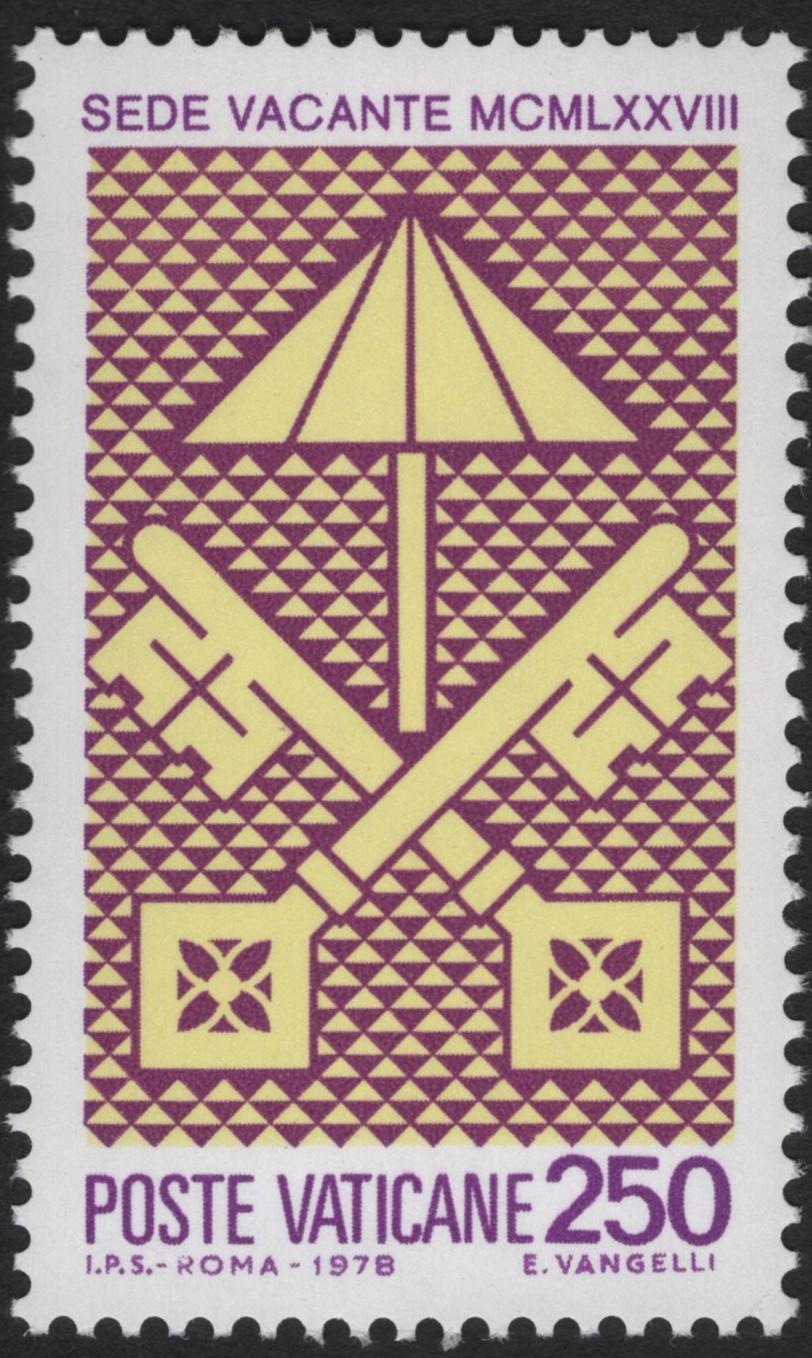 SCG10330 - Vatican City 1978 – Sede Vacante Definitive Set (3v) – Keys & Umbrella Emblem