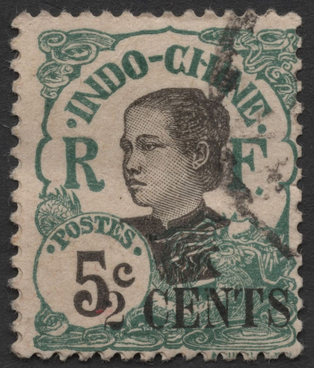 SCG593 - Used French Indochina 5 Cents Stamp