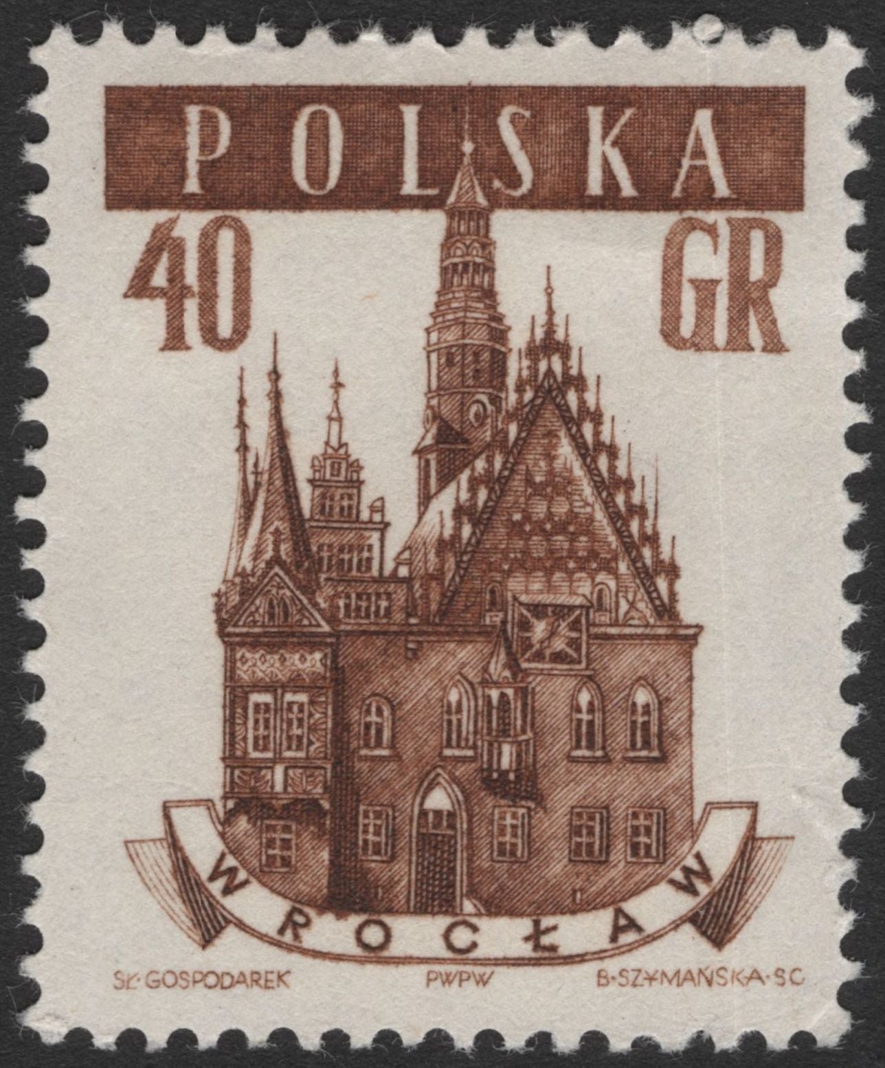 SCG11744 - Poland Historic Town Halls – Biecz & Wrocław Architectural Stamp Pair