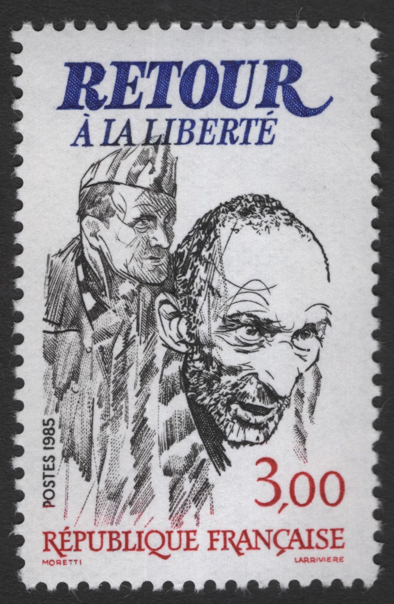 SCG11758 - France 1985 “Return to Peace & Liberty” Commemorative Stamp Pair