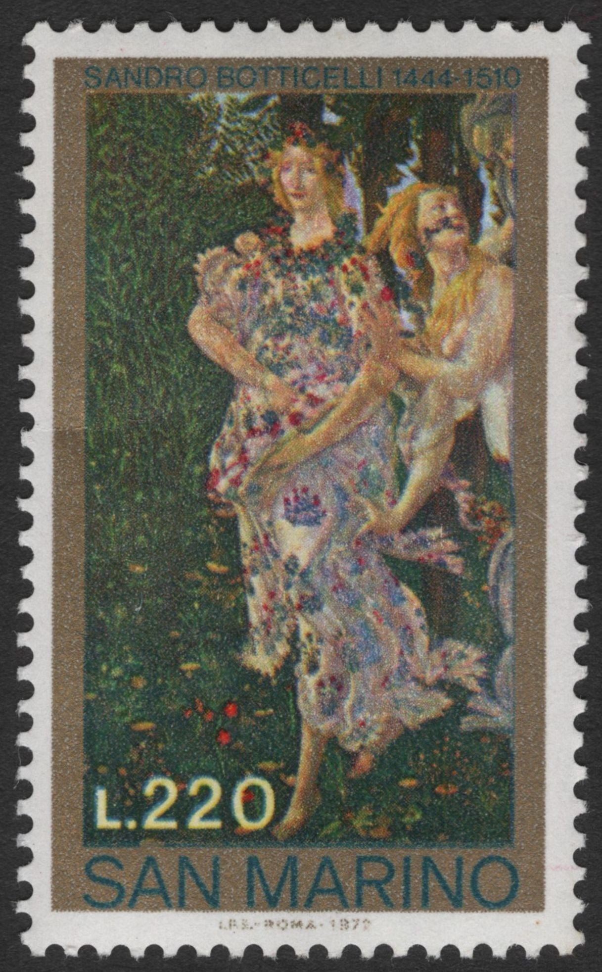 SCG11767 - San Marino 1972 Sandro Botticelli Art Stamps (Set of 2)