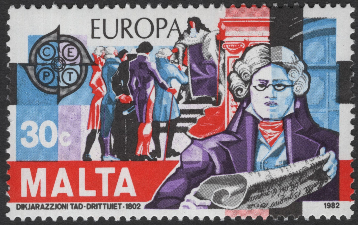 SCG12080 - Malta 1982 Europa CEPT – Declaration of Rights 1802 (30c)