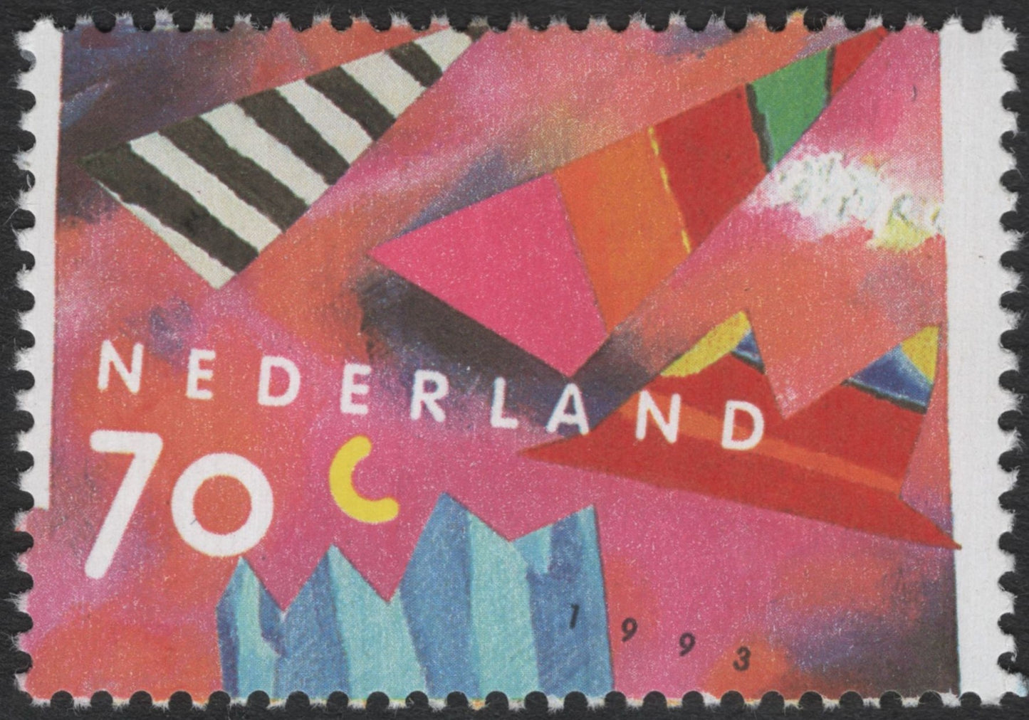 SCG12073 - Netherlands 1993 Contemporary Abstract Art – Geometric Composition (70c)