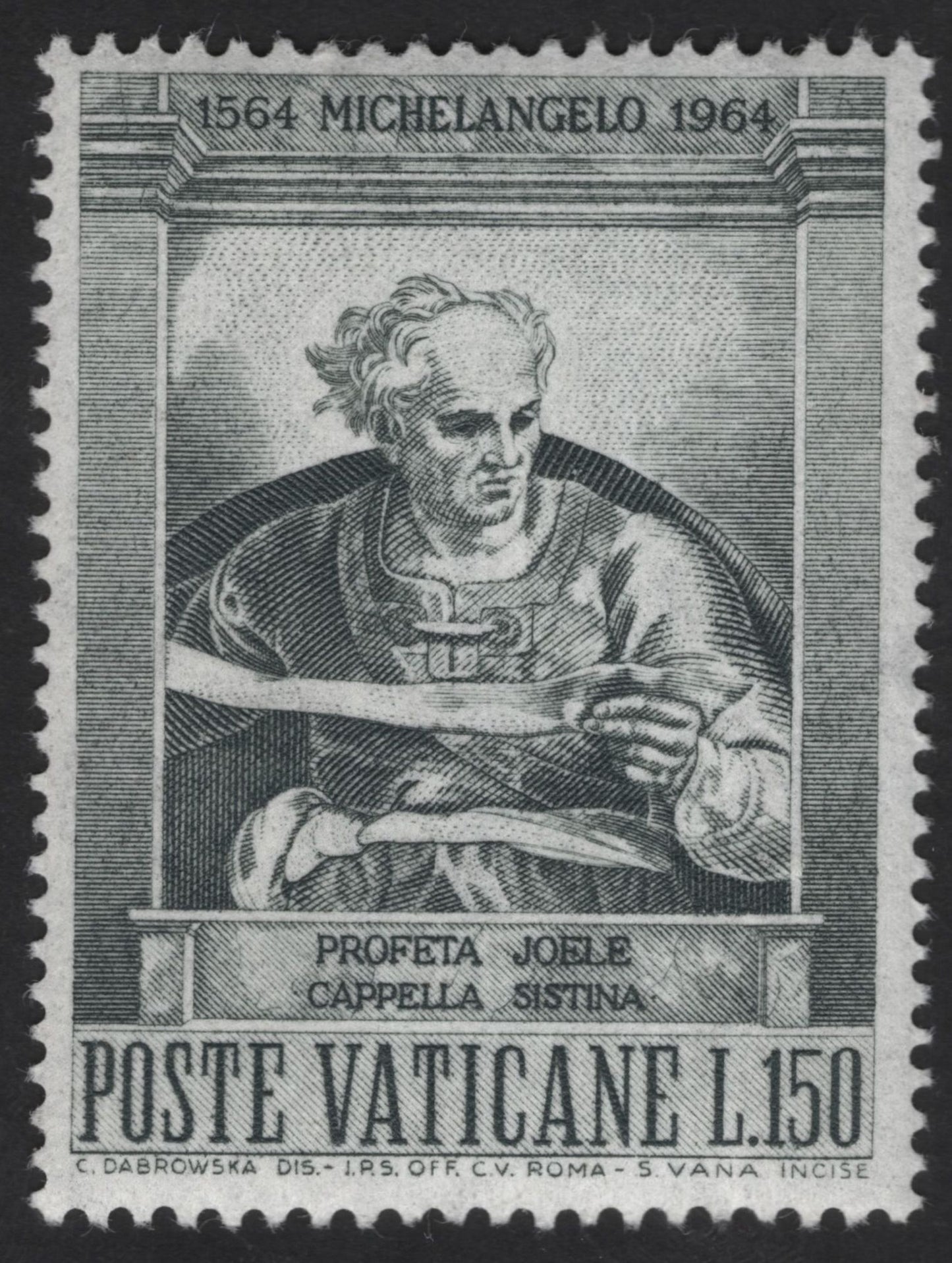 SCG13134 - Vatican City 1964 Michelangelo Sistine Chapel Prophets & Sibyls Commemorative Set