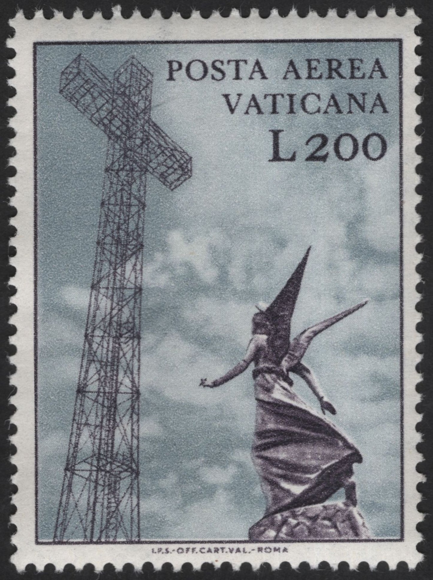 SCG13196 - Vatican City 1948–1951 Airmail Stamps – Vatican Radio Transmission Tower (L40 & L200)